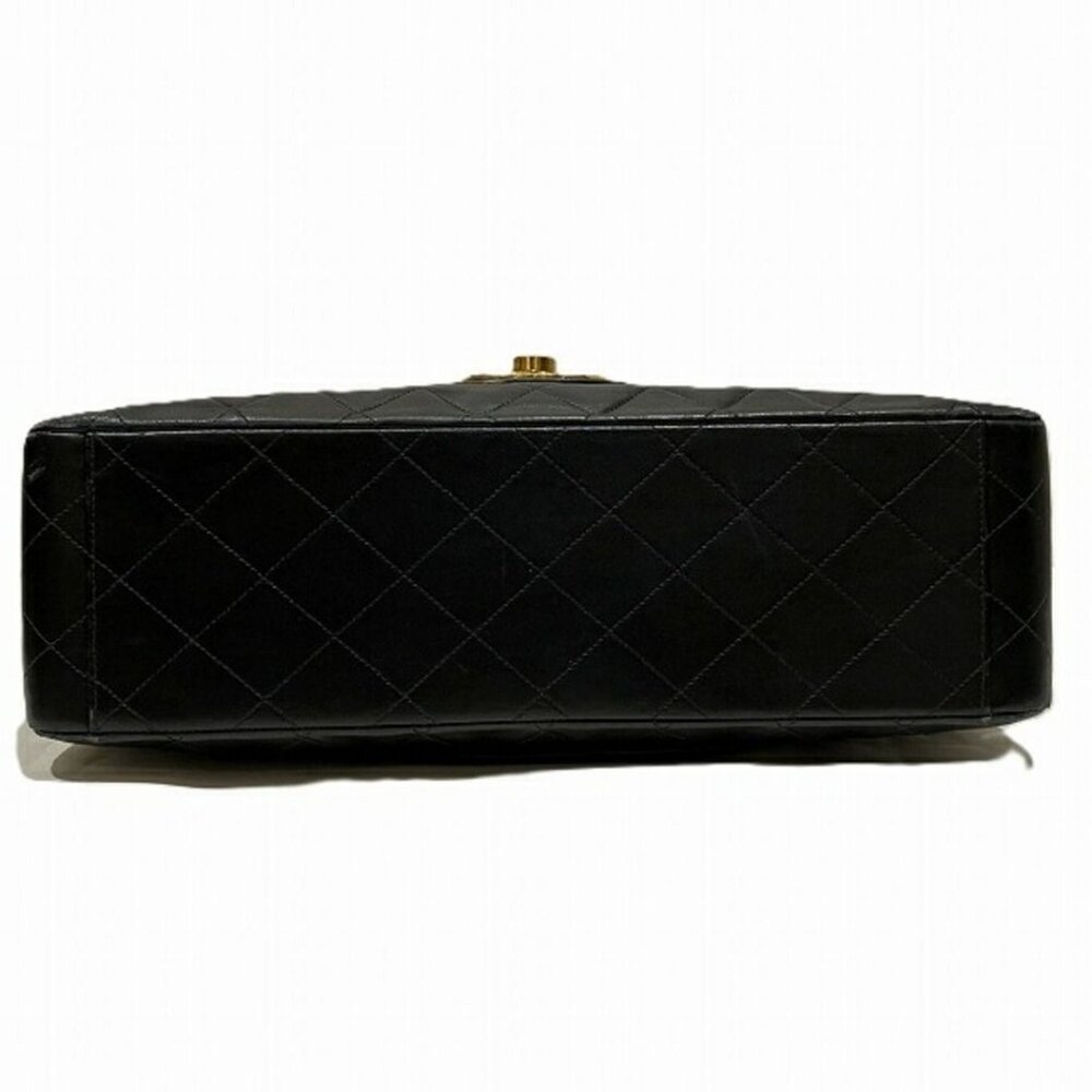 Authentic CHANEL Jumbo Maxi XL 24K Gold Flap Bag Lambskin Chain Shoulder Black - Picture 7 of 11